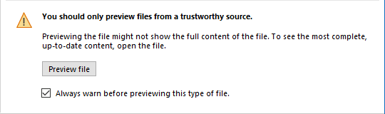Preview file message in Outlook 365