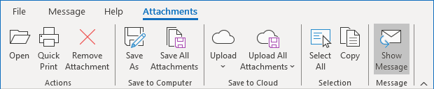 Show Message button in Classic ribbon Outlook 365