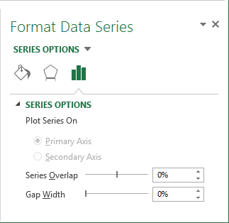 Gap width for chart in Excel 2013