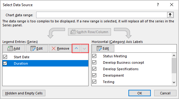 Select Data Source dialog box in Excel 365