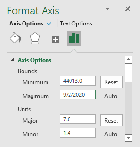 Format Axis in Excel 365