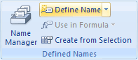 Defined Names in Excel 2007