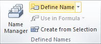 Defined Names in Excel 2010