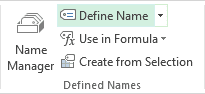 Defined Names in Excel 2013