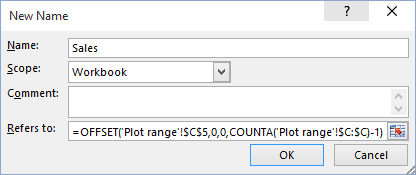 New name in Excel 2016