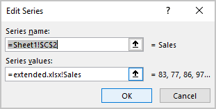 Edit Series dialog box in Excel 365