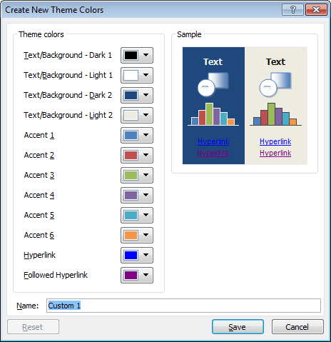 Create New Theme Colors in Excel 2010