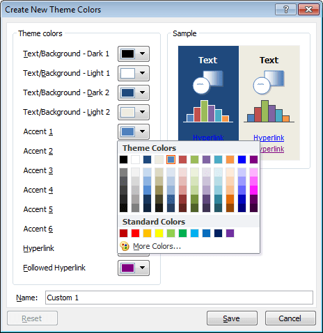 New Color in Excel 2010