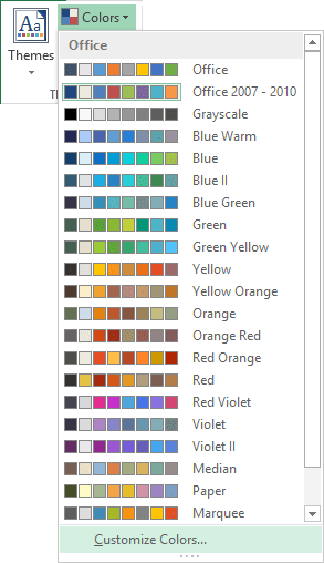 Colors in Excel 2013