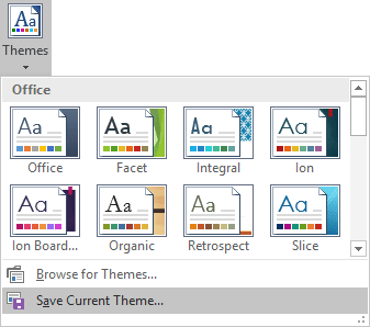 Save Current Theme in Excel 2016 Save Current Theme in Excel 2016