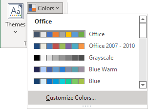 Colors in Excel 365