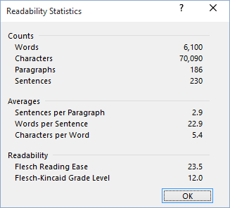 display readability statistics in Word 2016 display readability statistics in Word 2016