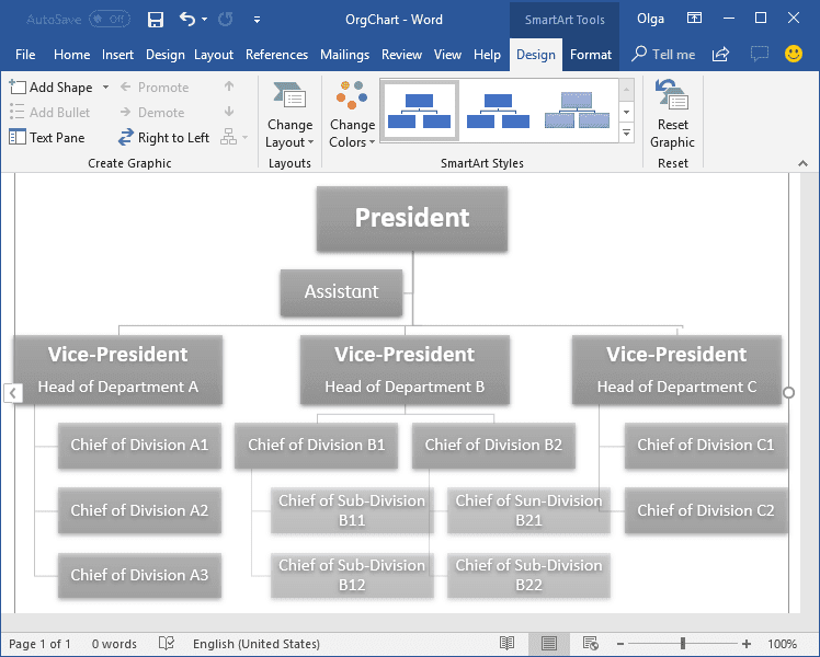 Organizational Chart Maker Word