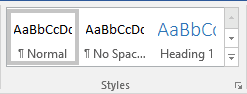 Paragraph Styles in Word 2016