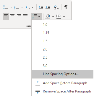 Line Spacing in Word 365