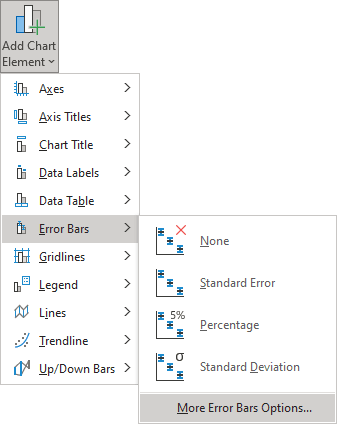 More Error Bars Options in Excel 365
