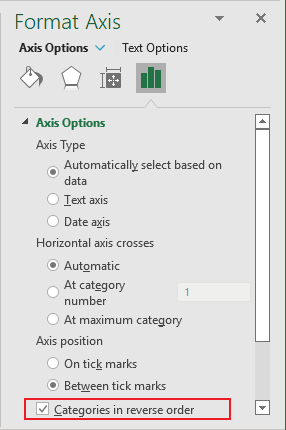 Format Axis Options in Excel 365