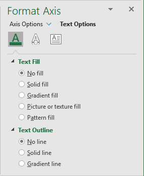 Hide Axis text in Excel 365