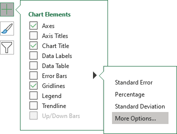 Chart Elements - Add Error Bars in Excel 365