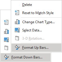 Format Up or Down Bars in popup menu Excel for Microsoft 365 Format Up or Down Bars in popup menu Excel 365