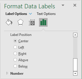 Format Data Labels center in Excel 365