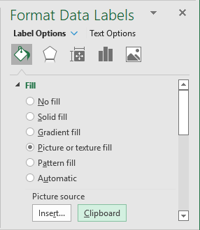 Fill Labels from Clipboard in Excel 365