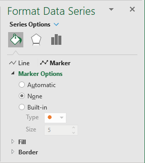 No Markers in Format Data Series Excel 365