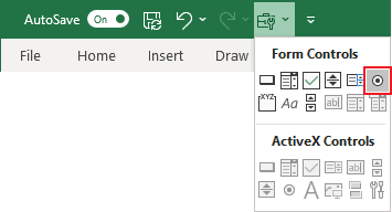Insert dropdown list in Quick Access Toolbar Excel 365