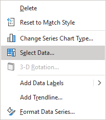 Select Data in popup menu Excel for Microsoft 365 Select Data in popup menu Excel 365