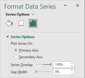 Gap Width in Format Data Series Excel 365