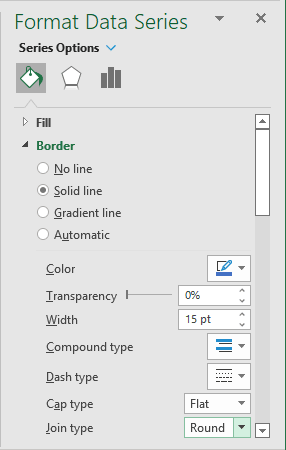 Data Series format line in Excel 365