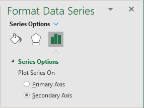 Secondary Axis in Format Data Series pane Excel 365