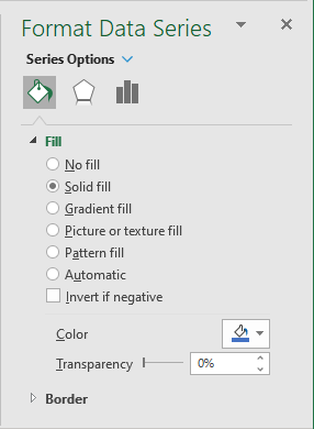 Format Data Series pane in Excel 365