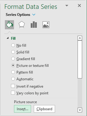 Fill Data Series by picture in Excel 365