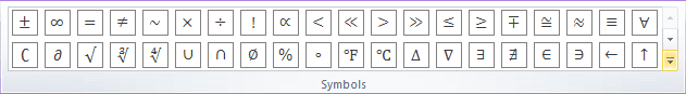 More symbols in Word 2010 More symbols in Word 2010