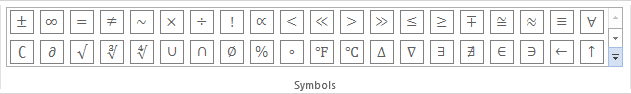 More symbols in Word 2013