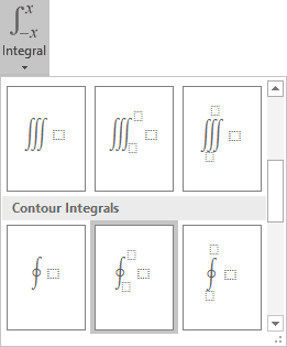 Contour Integral in Word 2016