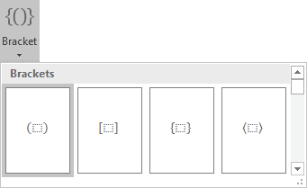 Round brackets in equations Word 2016