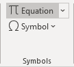 Equations button in Word 365