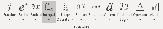 Integral button in equations Word for Microsoft 365 Integral button in equations Word 365