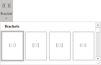 Round brackets in equations Word 365