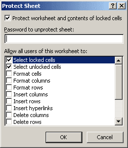 Protect Sheet in Excel 2007