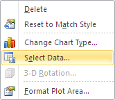 Select Data in Excel 2010