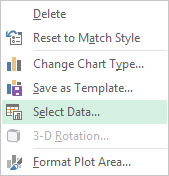 Select Data in Excel 2013