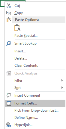 Cell popup in Excel 2016