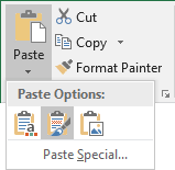 Paste with keeping source formatting in Excel 2016