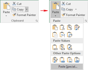 Clipboard group in Excel 2016 Clipboard group in Excel 2016
