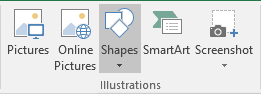 Shapes in Excel 2016 Shapes in Excel 2016