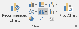 The Insert Statistic Chart button in Excel 2016