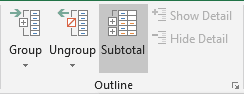 Big Outline group in Excel 2016 Big Outline group in Excel 2016